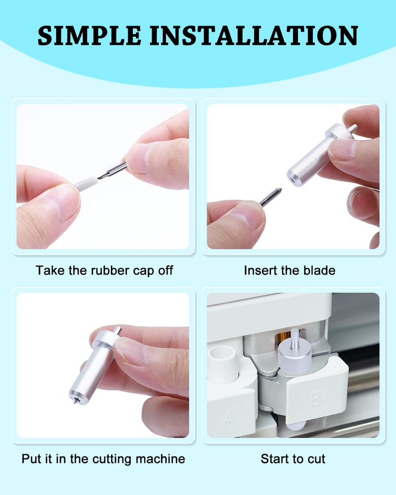 UCEC 10PCS Cutter Blades Compatible with Cricut Joy & Joy Xtra Cutting Machine, Paper Cutter Replacement Standard Blade 45°Cutting Vinyl Fabric, Craft Accessories for DIY Projects - Image 5